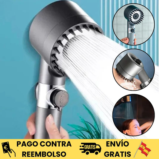 HidraSpa Max - Transforma tu ducha en un SPA de lujo: alta presión, agua purificada, 10 modos de chorro