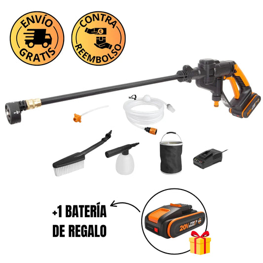 Hidrolimpiadora a Batería WORX Hydroshot 20V 2.0Ah 24 Bares con Accesorios + 1 Batería de Regalo 🎁