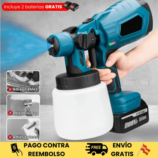 Pistola Pulverizadora Inalámbrica con 2 Baterías – Sin cables, Mangueras Ni Compresores